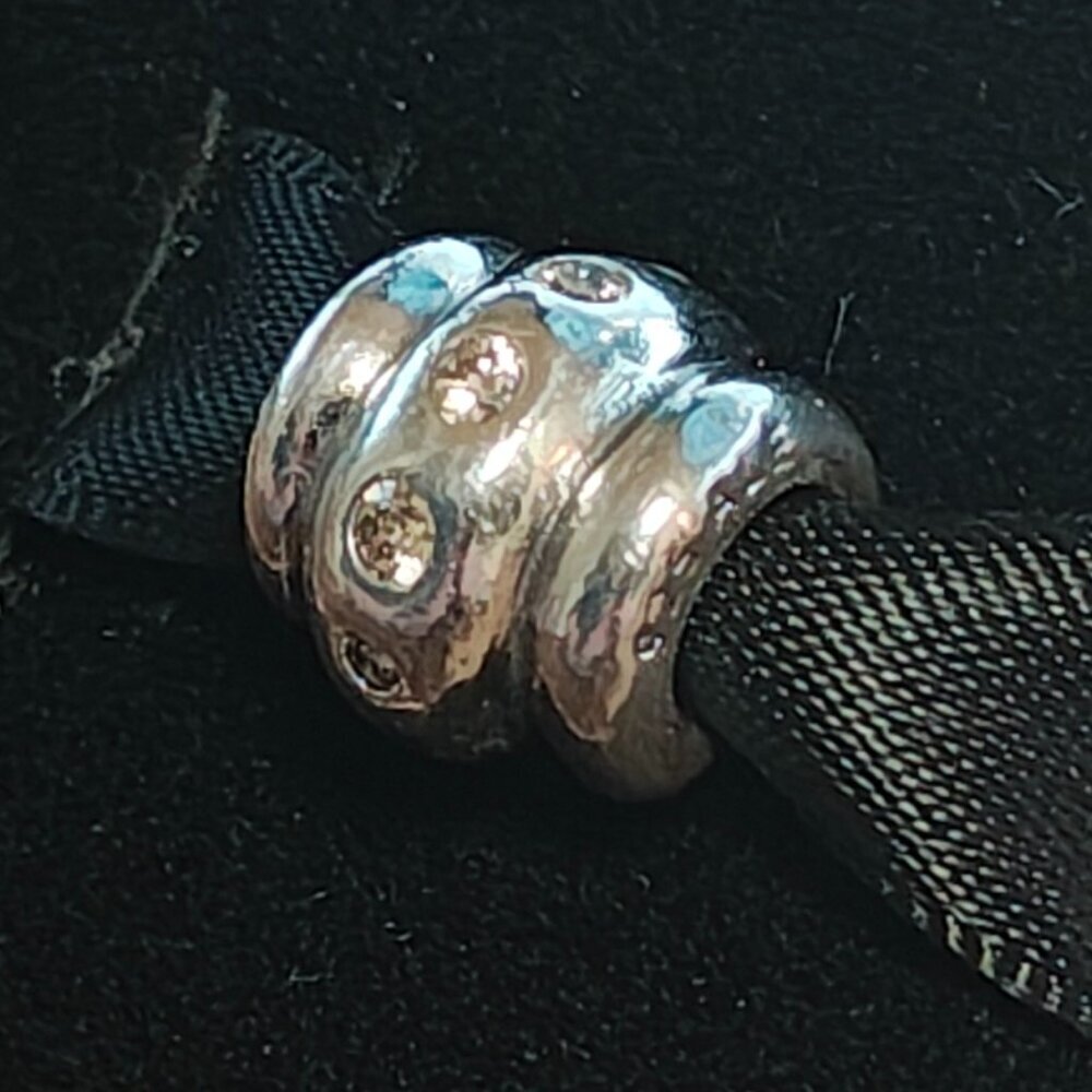 Authentic Pandora Retired Champagne Swirl CZ Charm 790328CCZ Sterling Silver - Picture 3 of 8